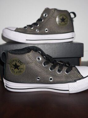 Converse Shoes Boy's All Star CT Street Mid Olive Black White Size 11 US